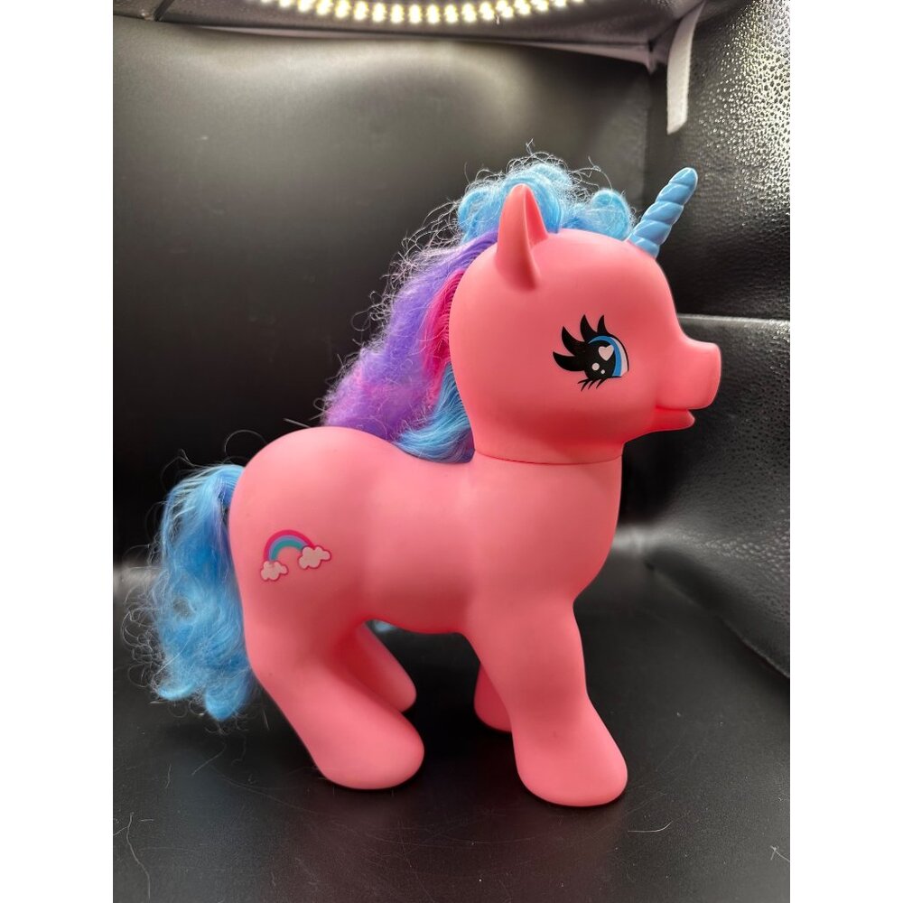 Vtg Gi‎ Go Pony Wonderland Large Unicorn Pink blue horn Rainbow Cutie Mark READ
